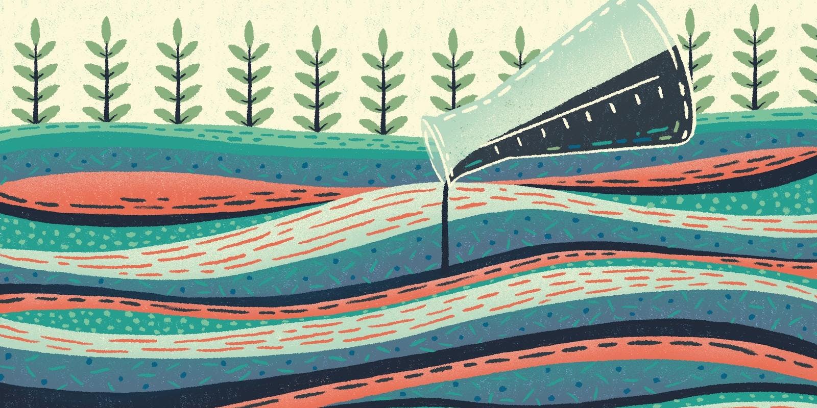 Illustration of bio-oil sequestration carbon removal, by Yukai Du